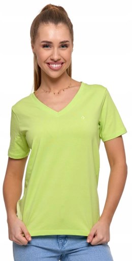 Koszulka damska luźna wygodna T-Shirt Dekolt V BAWEŁNA PREMIUM MORAJ - S