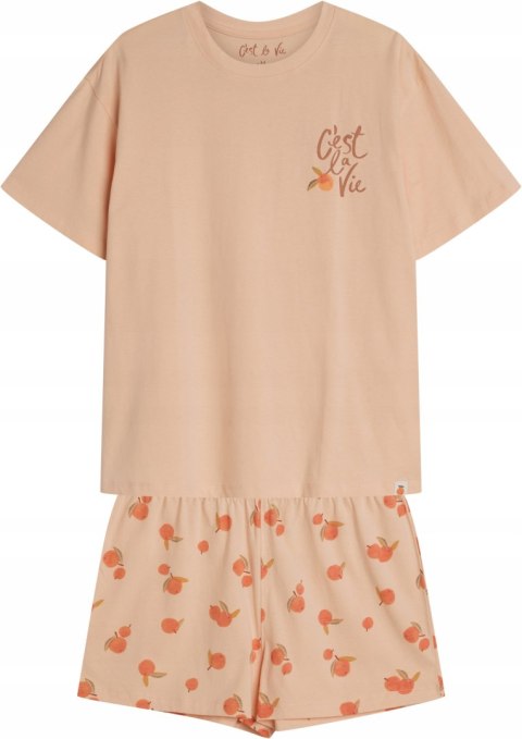 Piżama damska KOMPLET 100% BAWEŁNA krótka letnia HENDERSON NARANJA - XL