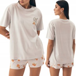 Piżama damska KOMPLET 100% BAWEŁNA krótka letnia HENDERSON NARANJA - XL