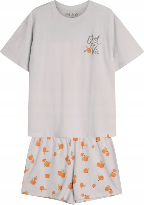 Piżama damska KOMPLET 100% BAWEŁNA krótka letnia HENDERSON NARANJA - S