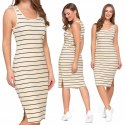 Sukienka damska elegancka BEZ RĘKAWÓW z rozcięciami po bokach MORAJ - 3XL