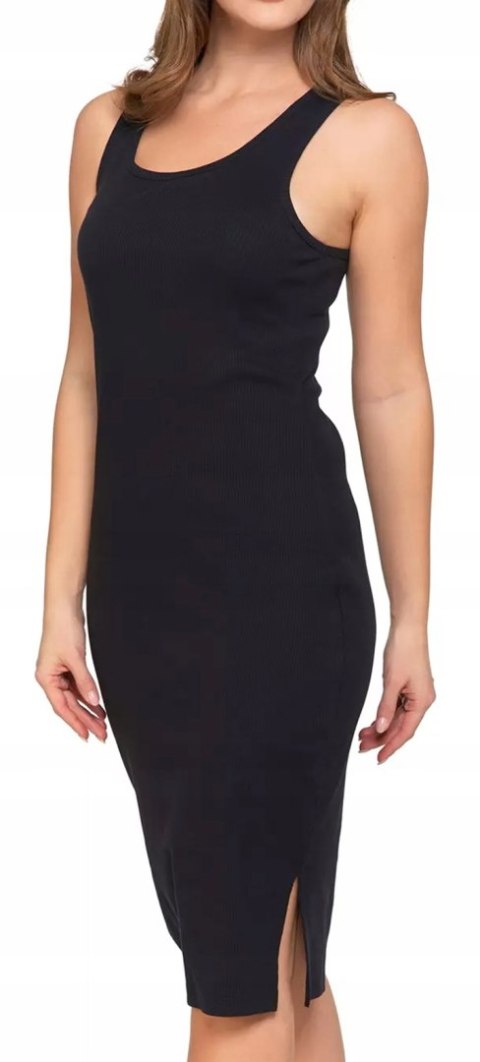 Sukienka damska elegancka BEZ RĘKAWÓW z rozcięciami po bokach MORAJ - 3XL
