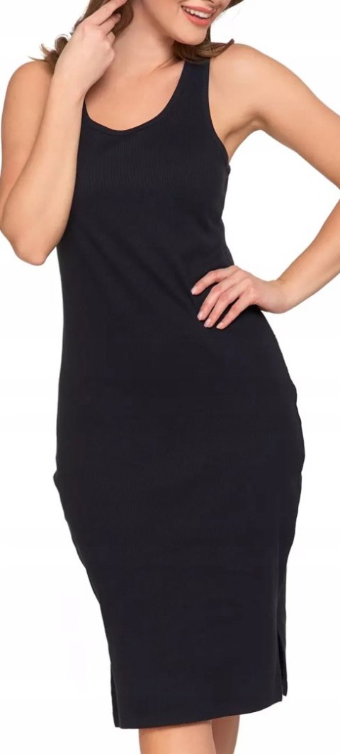 Sukienka damska elegancka BEZ RĘKAWÓW z rozcięciami po bokach MORAJ - 3XL