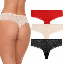 3x Majtki damskie KORONKOWE BRAZYLIANY zmysłowe MORAJ 3-PAK - XL
