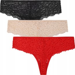 3x Majtki damskie KORONKOWE BRAZYLIANY zmysłowe MORAJ 3-PAK - M