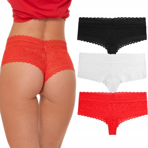 3x Szorty damskie KORONKOWE majtki wysoki stan MORAJ 3-PAK - XL 3x Szorty damskie KORONKOWE majtki wysoki stan MORAJ 3-PAK - XL