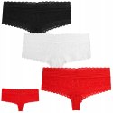 3x Szorty damskie KORONKOWE majtki wysoki stan MORAJ 3-PAK - XL
