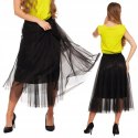 Długa kobieca SPÓDNICA elegancka zwiewna TIULOWA na gumce MORAJ - L/XL