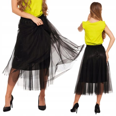 Długa kobieca SPÓDNICA elegancka zwiewna TIULOWA na gumce MORAJ - L/XL