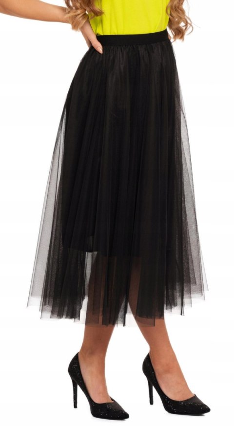 Długa kobieca SPÓDNICA elegancka zwiewna TIULOWA na gumce MORAJ - L/XL