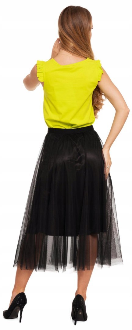 Długa kobieca SPÓDNICA elegancka zwiewna TIULOWA na gumce MORAJ - L/XL