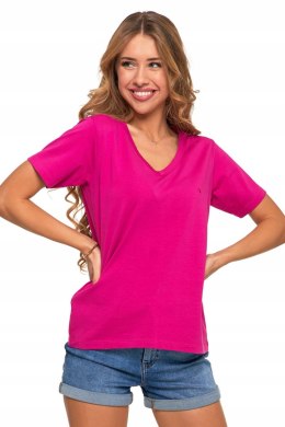 Koszulka damska luźna wygodna T-Shirt Dekolt V BAWEŁNA PREMIUM MORAJ - L