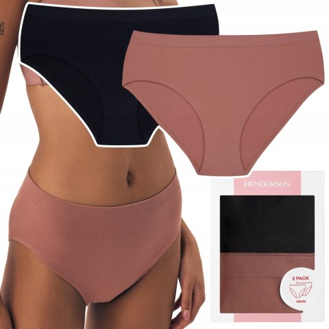 Majtki damskie z WYSOKIM STANEM 2-PAK figi bikini HENDERSON BAIT K002 - M