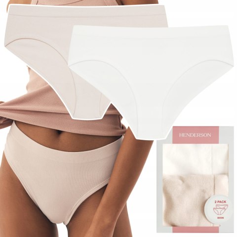 Majtki damskie z WYSOKIM STANEM 2-PAK figi bikini HENDERSON BAIT K003 - M