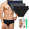 Slipy męskie majtki BAMBUSOWE 3-PAK gładkie MORAJ - 3XL