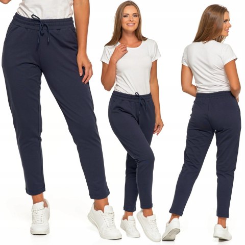 Spodnie dresowe damskie WYGODNE DRESY z bawełny wiązane MORAJ - XXL