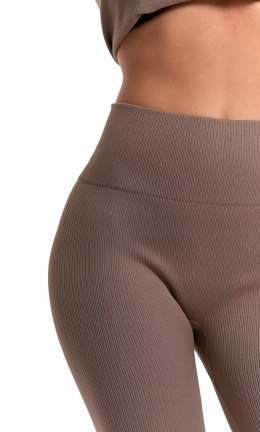 Sportowe legginsy damskie w PRĄŻKI z wysokim stanem MORAJ - L/XL