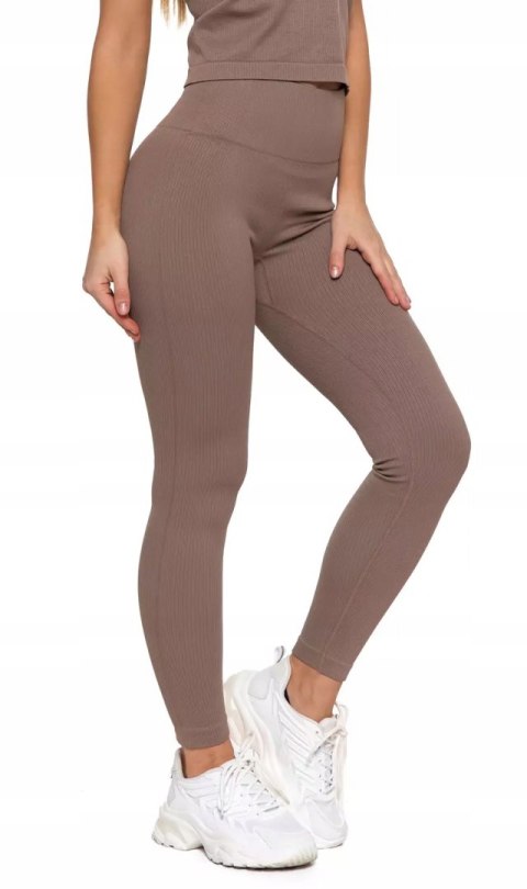 Sportowe legginsy damskie w PRĄŻKI z wysokim stanem MORAJ - L/XL Sportowe legginsy damskie w PRĄŻKI z wysokim stanem MORAJ - L/XL