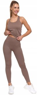 Sportowe legginsy damskie w PRĄŻKI z wysokim stanem MORAJ - L/XL