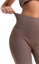 Sportowe legginsy damskie w PRĄŻKI z wysokim stanem MORAJ - S/M