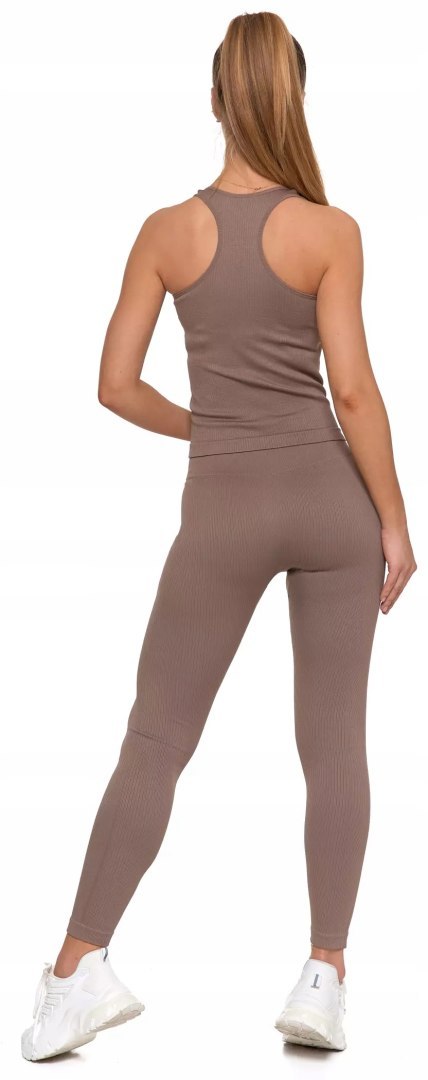 Sportowe legginsy damskie w PRĄŻKI z wysokim stanem MORAJ - S/M Sportowe legginsy damskie w PRĄŻKI z wysokim stanem MORAJ - S/M