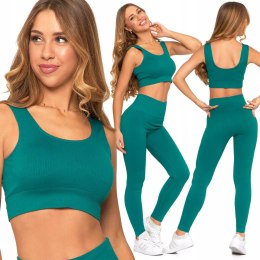TOP + LEGGINSY komplet sportowy damski na SIŁOWNIE treningowy MORAJ - L/XL