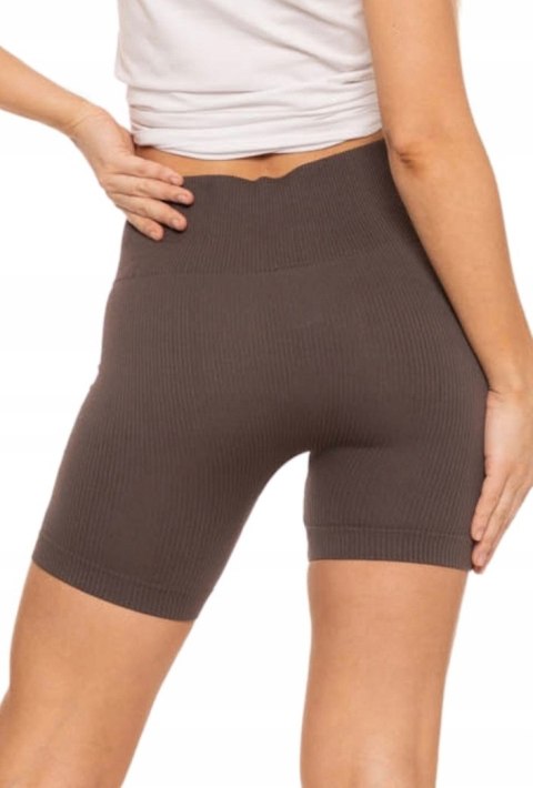 Bezszwowe legginsy KOLARKI damskie z wysokim stanem w prążki MORAJ - L/XL Bezszwowe legginsy KOLARKI damskie z wysokim stanem w prążki MORAJ - L/XL