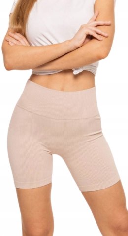 Bezszwowe legginsy KOLARKI damskie z wysokim stanem w prążki MORAJ - L/XL