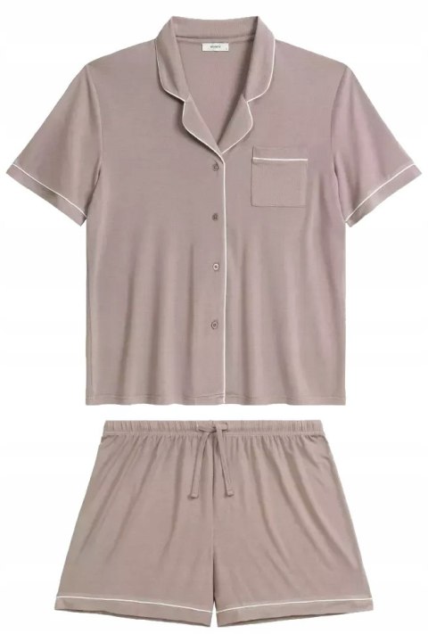 Elegancka piżama damska z MODALU krótka z koszulą ATLANTIC NLP-496 - XXL