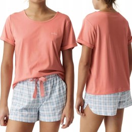 Piżama damska w kratkę krótka wiosenna letnia ATLANTIC NLP-497 - XL