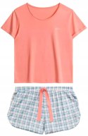 Piżama damska w kratkę krótka wiosenna letnia ATLANTIC NLP-497 - XL