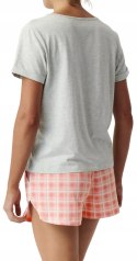 Piżama damska w kratkę krótka wiosenna letnia ATLANTIC NLP-497 - XL