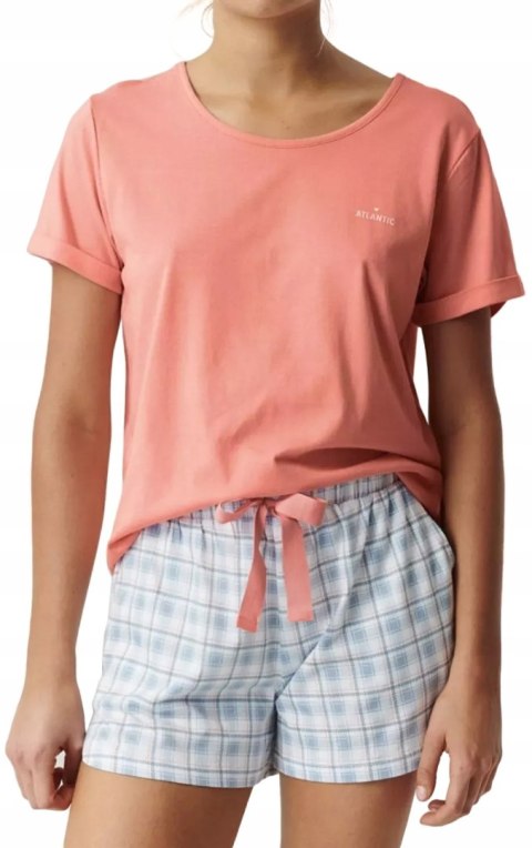 Piżama damska w kratkę krótka wiosenna letnia ATLANTIC NLP-497 - M