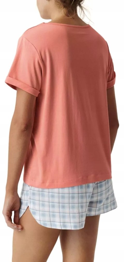 Piżama damska w kratkę krótka wiosenna letnia ATLANTIC NLP-497 - M