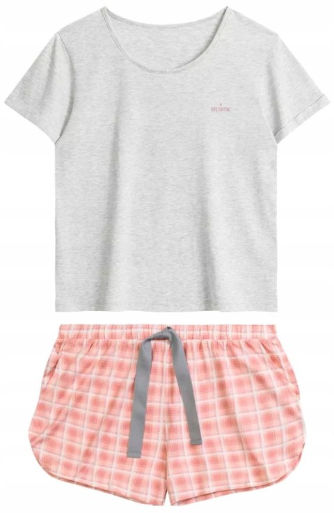 Piżama damska w kratkę krótka wiosenna letnia ATLANTIC NLP-497 - S