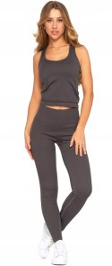 Sportowe legginsy damskie w PRĄŻKI z wysokim stanem MORAJ - L/XL