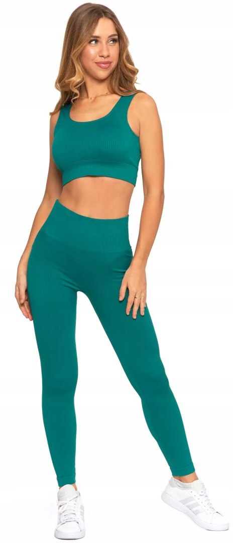 Sportowe legginsy damskie w PRĄŻKI z wysokim stanem MORAJ - S/M Sportowe legginsy damskie w PRĄŻKI z wysokim stanem MORAJ - S/M