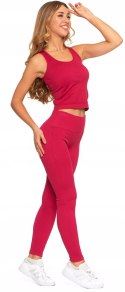 Sportowe legginsy damskie w PRĄŻKI z wysokim stanem MORAJ - S/M