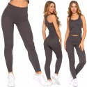 Sportowe legginsy damskie w PRĄŻKI z wysokim stanem MORAJ - S/M