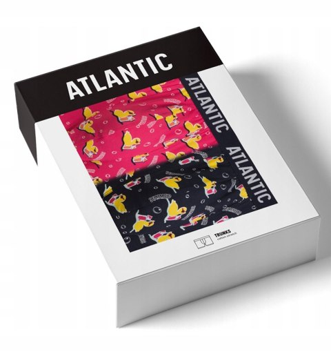 Bokserki męskie 2-PAK dopasowane szorty w kaczki ATLANTIC 2MHH-007 - XL