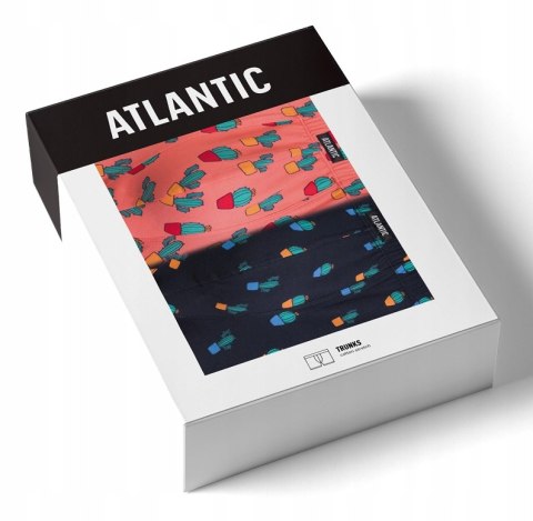 Bokserki męskie 2-PAK dopasowane szorty w kaktusy ATLANTIC 2MHH-005 - L