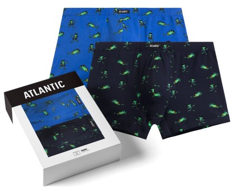Bokserki męskie 2-PAK dopasowane szorty w żaby ATLANTIC 2MHH-006 - XL