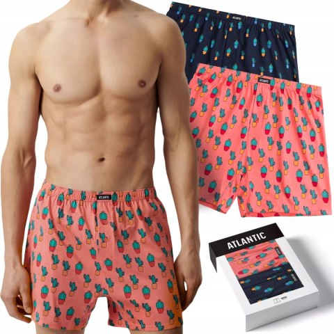 Bokserki męskie 2 PARY 100% BAWEŁNA luźne szorty ATLANTIC 2MBH-005 - XL Bokserki męskie 2 PARY 100% BAWEŁNA luźne szorty ATLANTIC 2MBH-005 - XL