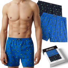 Bokserki męskie 2 PARY 100% BAWEŁNA luźne szorty ATLANTIC 2MBH-006 - M