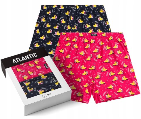 Bokserki męskie 2 PARY 100% BAWEŁNA luźne szorty ATLANTIC 2MBH-007 - M