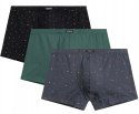 Bokserki męskie 3 PARY klasyczne BAWEŁNIANE szorty ATLANTIC 3MH-204 - XL