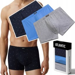 Bokserki męskie 3 PARY klasyczne BAWEŁNIANE szorty ATLANTIC 3MH-209 - XL