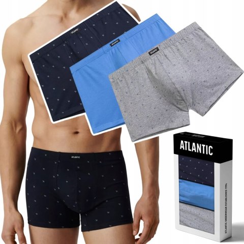Bokserki męskie 3 PARY klasyczne BAWEŁNIANE szorty ATLANTIC 3MH-209 - XL Bokserki męskie 3 PARY klasyczne BAWEŁNIANE szorty ATLANTIC 3MH-209 - XL