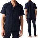 Elegancka BAWEŁNIANA piżama męska koszulowa góra ATLANTIC BNMP-002 - L