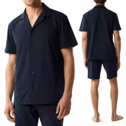 Elegancka BAWEŁNIANA piżama męska krótka z koszulą ATLANTIC BNMP-003 - XXL